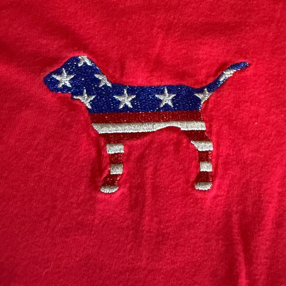 VS PINK American Flag Sequin Bling Dog T-Shirt S - Picture 2 of 5